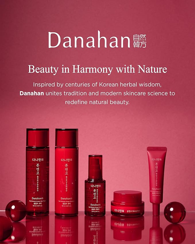 DANAHAN Bonyongo Red Ginseng Vinegar Toner – Rich Essence Toner for Dry & Mature Skin | 6-Year Fermented Ginseng for Anti-Aging & pH Balance | Korean Hanbang Skincare, 5.07 fl oz