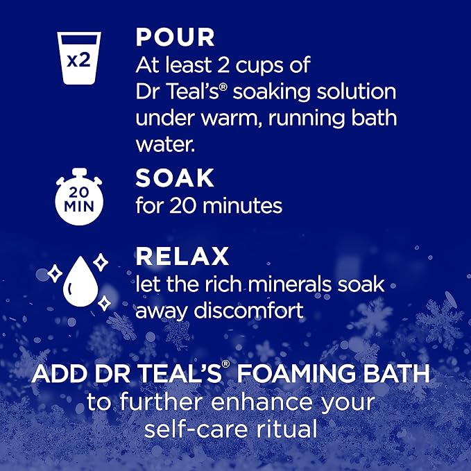 Dr Teal's Epsom Salt Magnesium Soak, Snowy Night, 3 lbs (Pack of 2)