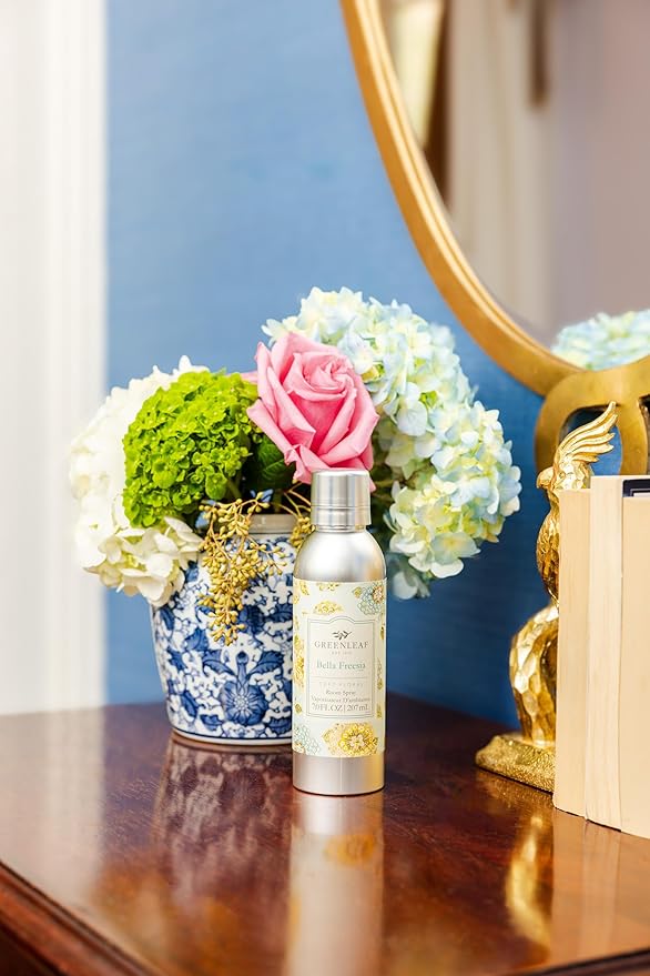 Greenleaf Gifts Bella Freesia Scented Room Air Freshener Spray | Non-Aerosol 7 oz Spray | Floral Scented Air Freshener for Home | Home Fragrance for Bedroom & Bathroom