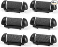 6pcs Replacement Roller Refill Heads for Electric Callus Remover,Feet Pedicure Kit Refill Rollers, 2 Extra Coarse, 2 Regular Coarse, 2 Fine Coarse Refill Rollers (Black)