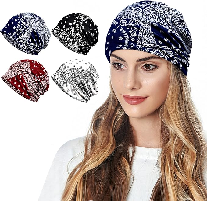 Women's Summer Beanie for Men Hat Boho Hats Adult Dwarf Hats Chemo Cap Cancer Headwear Caps Baggy Skull Sleep Cap Nightcap