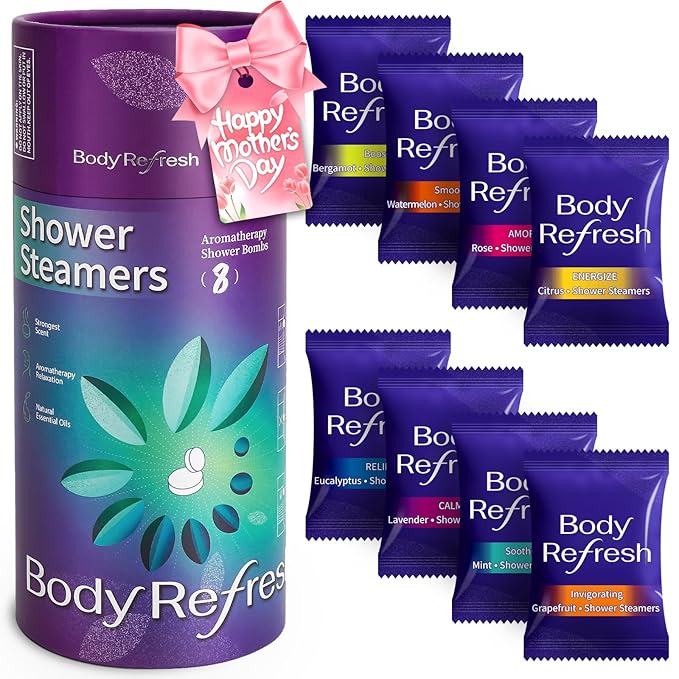 Shower Steamers Aromatherapy 8 Pack - Birthday Gifts for Women Mom Men, Mothers Day Gifts for Mom Wife Grandma from Daughter Son, Shower Bombs for Self Care Home Spa Relaxation Stress Relief