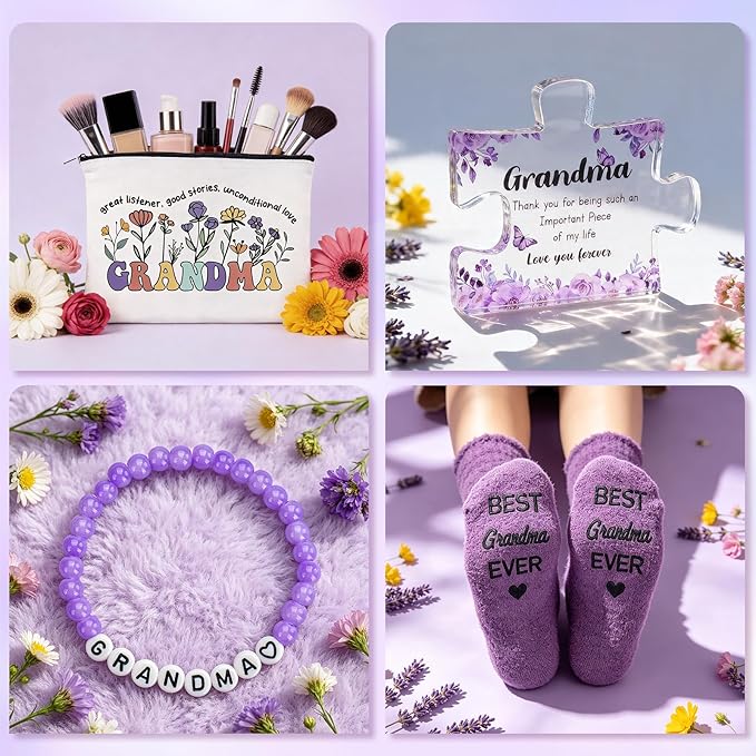 Grandma Gifts for Mothers Day, Mothers Day Grandma Gift Basket from Granddaughter Grandson Grandchildren Grandkids, Mother Days Gifts for Grandmother, Grandmother Gift for Birthday, Grandmas Presents