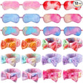 Xuhal 24 Pcs Spa Sleepover Party Favors Supplies Plush Headband and Eye Mask for Women Soft Makeup Washing Face Sleep Hair Bands for Girl Gift Birthday Stuff(Tie Dye)