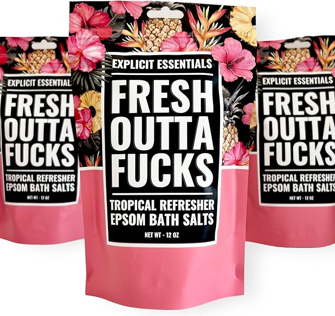 Explicit Essentials Tropical Refresher Epsom Bath Salts, 12 oz, Pink
