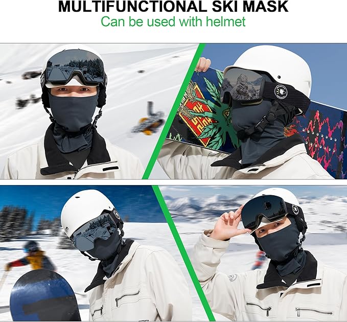 Balaclava Ski Mask 3 Pieces Full Face Cover for Men and Women Breathable Full Face Mask for Skiing Outdoor Sports