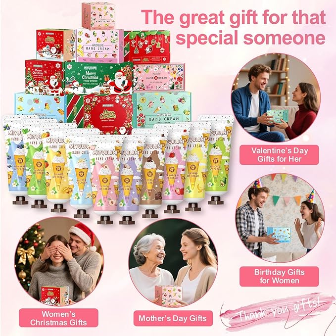 20 Pack Hand Cream Gift Set, Mothers Day Gifts, Moisturizing Hand Lotion for Travel Size Dry Hands, Gifts for Women&Teen Girls, Teacher Appreciation Gifts, Nurses Week Gifts, Small Gifts Bulk 20ml