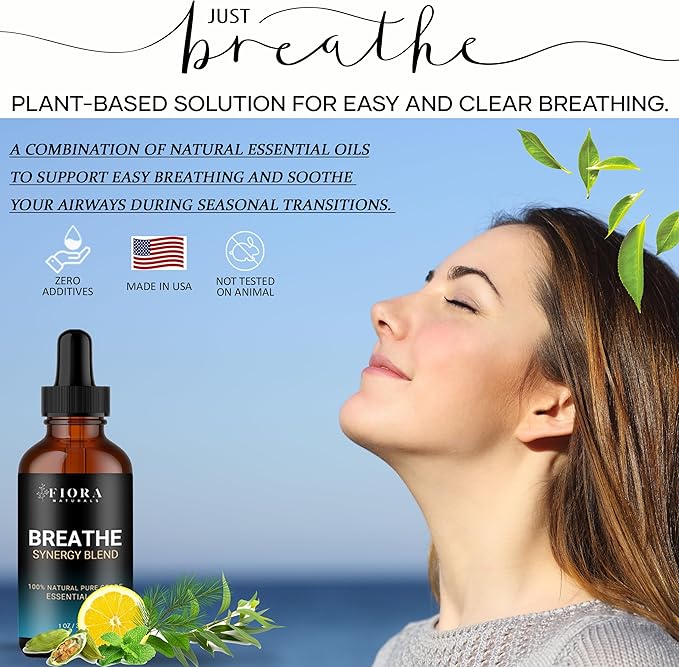 Breathe Essential Oil for Diffuser - Invigorating and Refreshing Breathe Essential Oil Blend for Aromatherapy (1 Fl Oz)