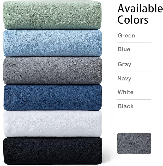 8-Piece Blue Bath Towels Set,2 Oversized Large Bath Towels Sheet,2 Hand Towels and 4 Washcloths - 600 GSM Soft Luxury Towel Set,Highly Absorbent Quick Dry Towel Collection for Bathroom,Hotel and Spa