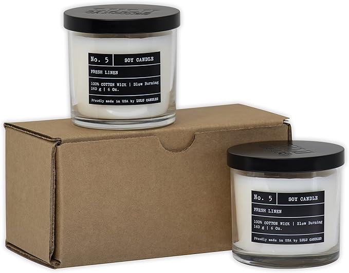 Lulu Candles | Passionfruit Infused Mango | Luxury Scented Soy Jar Candle | Hand Poured in The USA | Highly Scented & Long Lasting- 6 Oz. 2 Pack