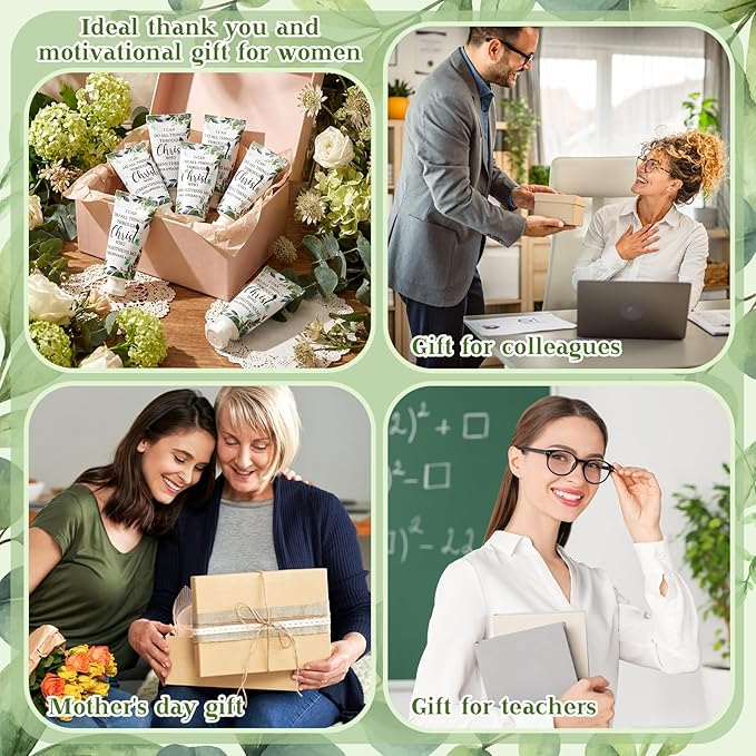 50 Pack Christian Hand Lotion Bulk Gifts for Women Mother's Day Gifts Bible Mini Travel Hand Lotion for Women Church Appreciation(Greenery)