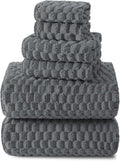 REDKISS Gray Bath Towel Sets XL - 35"x70" Extra Large Bathroom Towels of 6, Super Soft Oversized Bath Sheets for Adults, Microfiber Baths Towels Set, Luxury Shower Towel for Bathroom Hotel