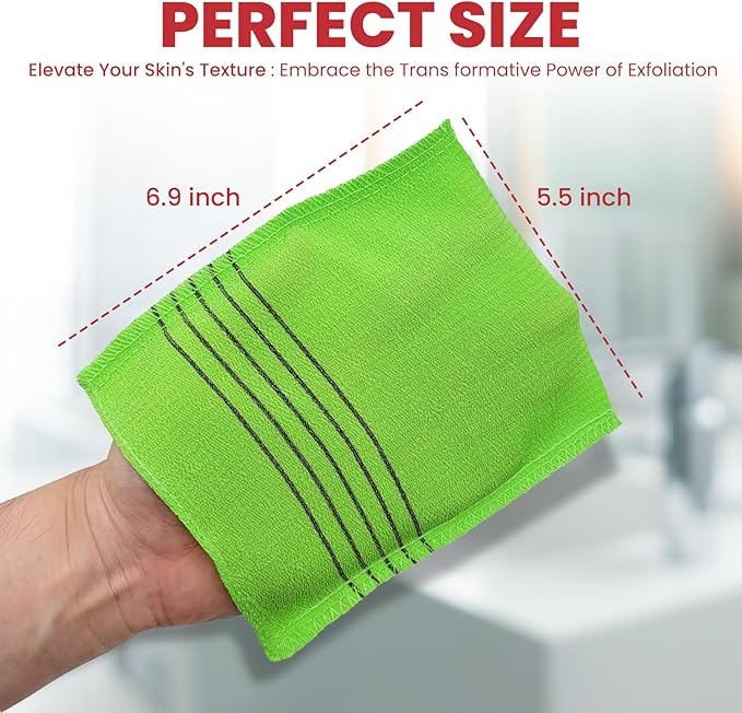 etreetowel Anti-Shrink Korean Asian Exfoliating Bath Washcloths Mitt Scrub for Body washcloth Glove Premium Viscose Rayon Onsen Towel Korea Made (6PACK)