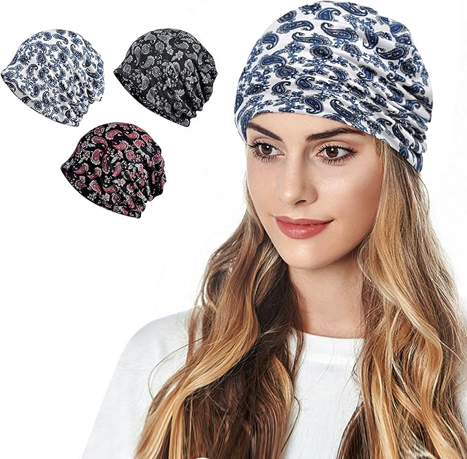 Women's Summer Beanie for Men Hat Boho Hats Adult Dwarf Hats Chemo Cap Cancer Headwear Caps Baggy Skull Sleep Cap Nightcap
