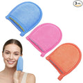 3 Pcs Exfoliating Gloves, Natural Plant Fiber Facial Scrub Mitts, Deep Exfoliating Mitt for Face and Body to Remove Dead Dry Skin, Exfoliation Tool for Men Women Bath Shower Spa