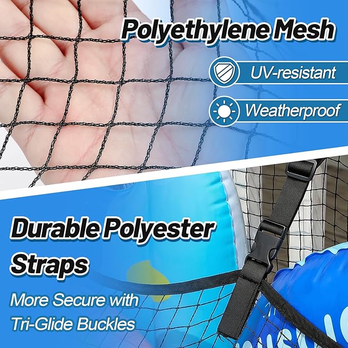 2Pcs Large Pool Float Toy Storage Net - 59x11.8x33.5in Durable Mesh Net Organizer for Fence with Straps, Poolside Fence Toys Holder for Inflatable Rafts Pool Noodles Balls Swimming Ring