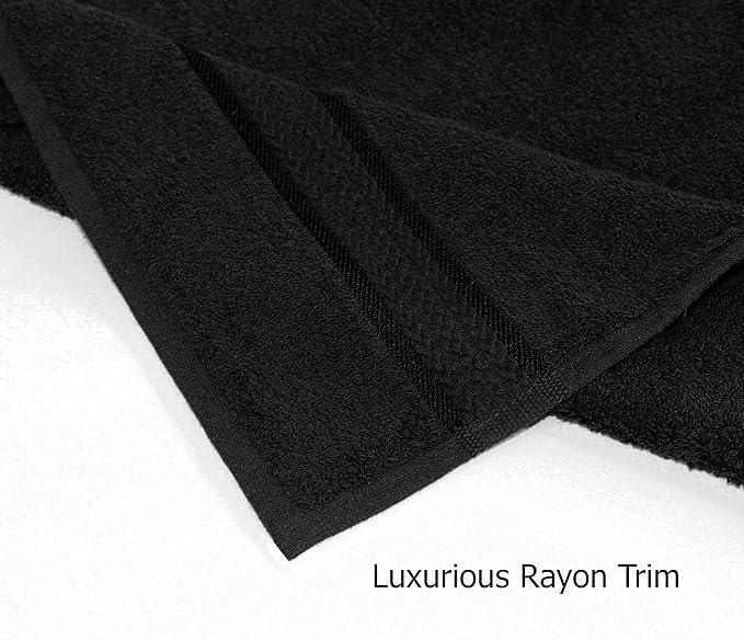 COTTON CRAFT Ultra Soft Hand Towels - 6 Pack -16x28-100% Cotton Face Towel Set - Absorbent Quick Dry Everyday Luxury Hotel Bathroom Kitchen Spa Gym Shower Pool Camp Travel Picnic - 580 GSM - Black