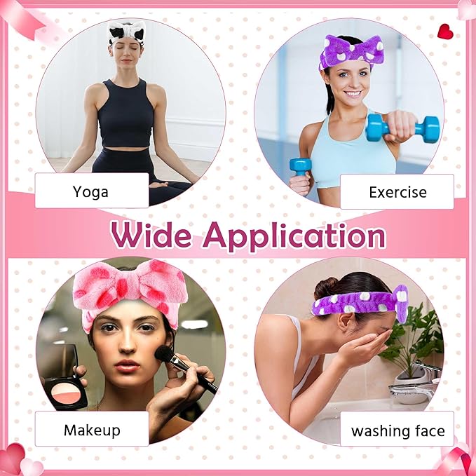 WSYUB 3PCS Spa Headbands, Headbands for Face Washing, Makeup Skincare Headband for Girls Women Spa Birthday Party,Easter Basket Stuffers