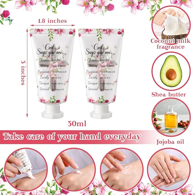 50 Pack Christian Hand Lotion Bulk Gifts for Women Mother's Day Gifts Bible Mini Travel Hand Lotion for Women Church Appreciation(Classic)