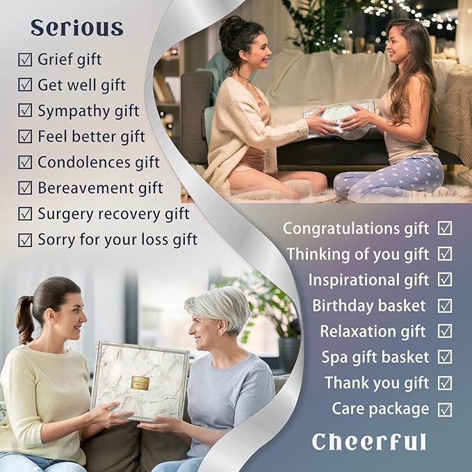 AHAGIFTREE Gift Baskets for Women,11PC Care Package,Think of You, Surgery Recovery Gifts for Women,Get Well Soon After Surgery,Birthday Gifts,Thank You,Sympathy Gift Baskets