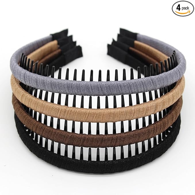 JOBAND Zig Zag Hairbands - Head Bands for Women's Short Hair, Non-Slip Hair Accessories (4 Colors)