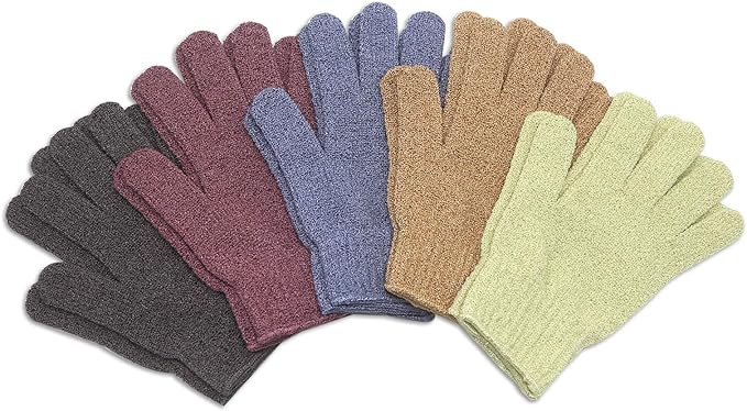 MIG4U Shower Exfoliating Scrub Gloves, Bathing Gloves Body Wash Dead Skin Removal Deep Cleansing Sponge Loofah for Women Men