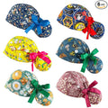 Scrub Caps Women Bouffant Scrub Hats Caps Nurses, Adjustable Working Cap Ponytail Pouch Tie Back Hats