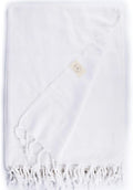 Bersuse 100% Cotton Troy XL Throw Blanket for Couch - 100% Cotton Lightweight Durable Throw Blanket, Big Blanket for Sensitive Skin, Decorative and Versatile - 59x81 Inches, White