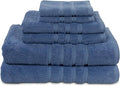 MyPillow Designer MyTowels 6 Piece Towel Set - 100% Shirpur Cotton Soft Absorbent Towels for Bathroom, 2 Bath Towels, 2 Hand Towels, 2 Washcloths [Designer MyTowels 6-Piece Set, Denim Blue]