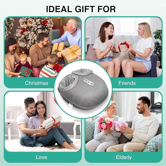 Medcursor Foot Massager with Heat - Mothers Day Gifts Shiatsu Deep Kneading, Delivers Relief for Tired Muscles and Plantar, Multi-Level Settings & Adjustable Intensity for Home, Gifts for Women Mom