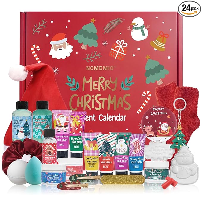 Beauty Advent Calendar 2025 for Adults Women & Teen Girls, 24 Days Bath and Body Christmas Gifts Sets for Women, Spa Gift Baskets for Her, Skincare Beauty Gifts Box Kit