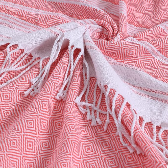 6 Packs Oversized Cotton Turkish Beach Towels Set Bulk 74"x38" Extra Large Sand Free Quick Dry Clearance Swim Bath Camping Pool Towel Travel Blanket Adult Essentials Cruise Accessories Vacation Gift