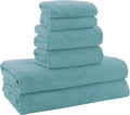 MOONQUEEN Ultra Soft Towel Set-Quick Drying - 2 Bath Towels 2 Hand Towels 2 Washcloths-Microfiber Coral Velvet Highly Absorbent Towel for Bath Fitness,Bathroom,Sports,Yoga, Travel(Teal, 6 Pcs)