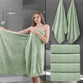 Ycosy Extra Large Bath Towels Set 35x70 Inches - Green Luxury 600 GSM Oversized Bath Sheet Towel,Ultra Soft Microfiber - Quick Dry,Highly Absorbent Shower Towels Spa Hotel Bathroom Towel Set (4-Pack)