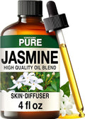 100% Pure Jasmine Oil - 4 Fl Oz Jasmine Essential Oil for Hair, Skin, Diffuser, Aromatherapy & DIY Soap Making Scent