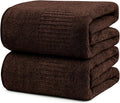 SEISSO Bath Towels, Extra Absorbent & Quick Drying Lightweight Fiber Towels, Premium Big Soft Bath Towel for Fitness, Spa, Sports Towels, Yoga Towel, Brown(2 Pack)