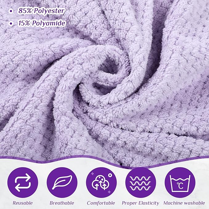 Tigeen Plus Size Towel Wrap for Women Spa Robe Set with Shower Hair Drying Turban Cap Towel Headband Adjustable Bathrobe