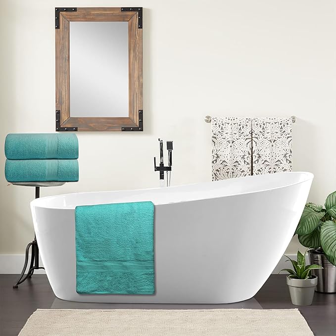 Softolle 100% Cotton Luxury Bath Sheets - Pack of 2 (35" x 70") | Super Soft, Quick-Dry & Highly Absorbent Towels for Bathroom, Home, Spa & Gym (Turquoise)