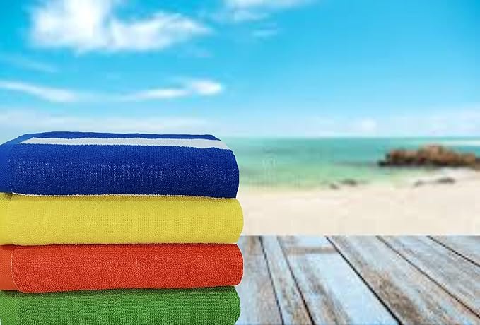 BolBom*S 100% Cotton Luxury Bath Towel Set - Soft & Absorbent Quick-Dry Towels for Bathroom, Spa, Beach or Gym - 30"x60" Large Size - Pack of 4 - Plush & Durable Towels - Machine Washable