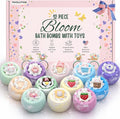 EvolutionUSA 12 Bloom Bath Bombs with Toys - Adorable Girl Bath Bomb Set, Bubbly Kids Bathbombs, Fizzy Bath Ball, Kids Bath Bombs for Girls, Childrens Bath Bomb Set Easter, Birthday, Christmas Gift