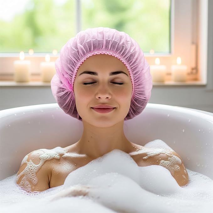 Disposable Bouffant Caps 21 Inch Non Woven Hair Net Elastic Head Cover For Food Service Kitchen Salon Lab Spa And Hygiene Use