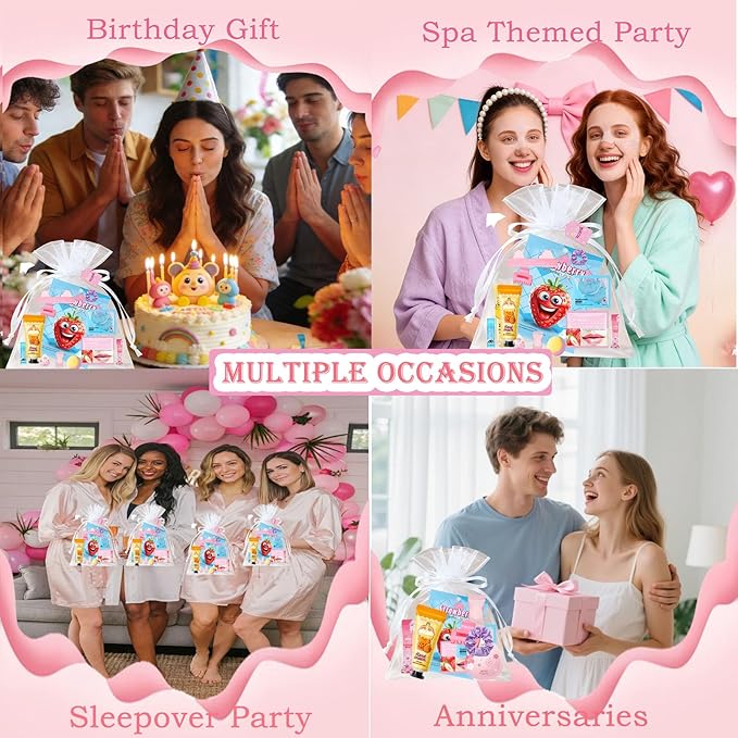 112PCS Spa Party Supplies for Girls, Spa Party FavorsInclude Face Masks,Hand Cream,Lip Mask,Spa Headband and Foot Bath Bombs,Ideal for Spa Birthday & Sleepover Party Supplies for Women