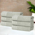 Superior Honeycomb Cotton Medium Weight Towels, for Guest Bath, Master Bathroom, Shower, Kitchen, Quick Dry, Adults, Home Essentials, Textured Waffle Border, Towel Set, Hand Towels, Set of 6, Sage