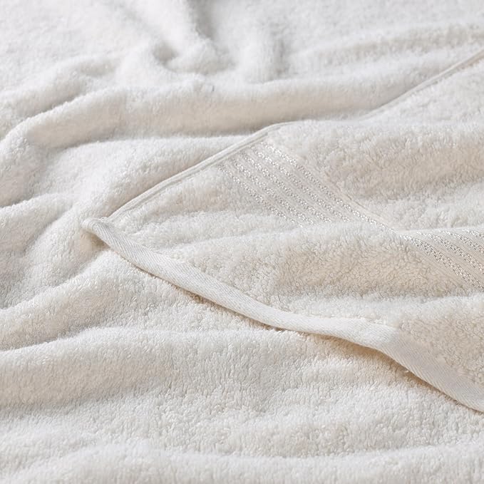 Superior Egyptian Cotton 8-Piece Towel Set, Assorted Towels for Home Bathroom, Guest Bath Decor Essentials, Includes 2 Bath, 4 Hand, 2 Face Towels/Washcloths, Quick Dry, Absorbent, Ivory