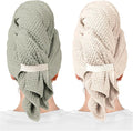 ROLSHOL 2 Packs Large Microfiber Hair Towels for Women, Super Absorbent & Quick Dry Hair Towel Wrap for Curly Hair Long & Short Hair- Anti-Frizz Hair Turbans for Wet Hair (Green & Clay)