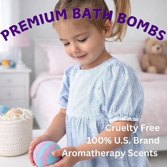 EvolutionUSA 1 Space Bath Bomb for Boys & Girls - Planet Bath Ball with Toy Hidden Inside, Organic Hypoallerganic Space Childrens Bathbomb, Cosmic Lush Bath Bomb Gift Set Birthday, Christmas, Easter