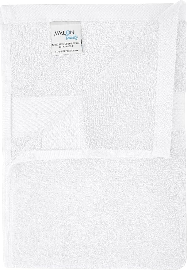 Avalon Towels Bath Towels for Bathroom 100% Cotton White Bathroom Towels Pack of 12 (24x48 inches) - Quick Drying Bath Towels Set Small, Light Weight & Absorbent Perfect Gym & Pool Towel Set