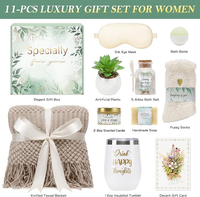 Self Care Gifts Spa Gifts for Women, Birthday Gifts Get Well Soon Gifts for Women Care Package, Sympathy Gift Baskets, Thinking of You for Her Wife Girlfriend Mom Sister Friend