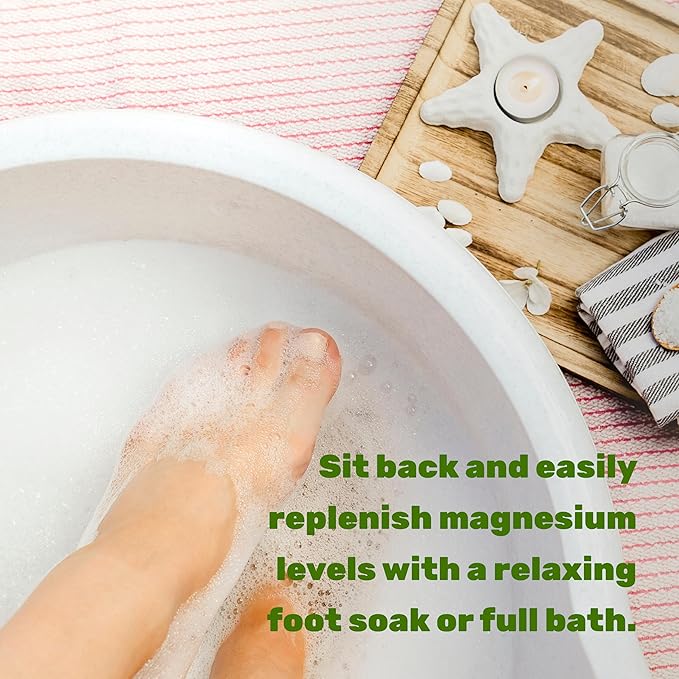 Pure Magnesium Flakes Bath Soaks, 10lbs - Natural Epsom Salt Substitute | High-Absorption Magnesium Chloride Flakes | Hydrates Skin & Promotes Relaxation
