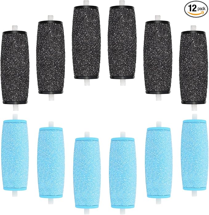 12PCS Coarse Replacement Rollers for Feet,Extra Coarse Roller Refill Heads,Replacement Roller Heads Compatible with Electric Foot Callus Remover Tool